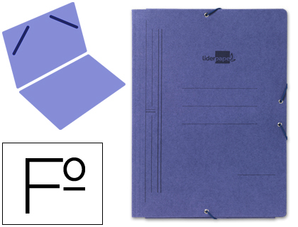 Carpeta de gomas Liderpapel Folio sencilla cartón azul